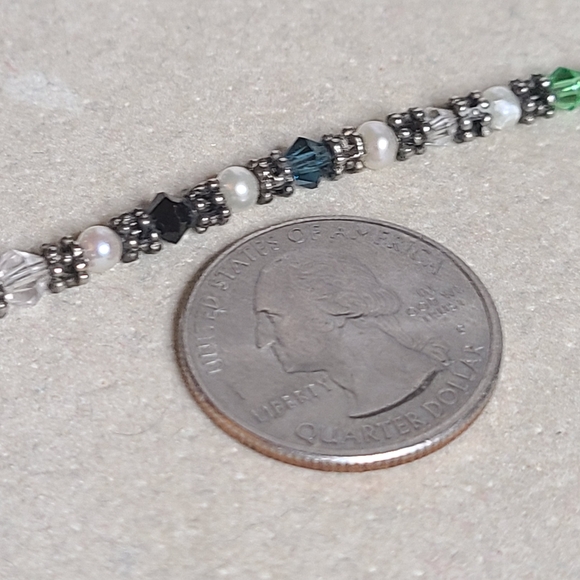 Freshwater Pearl and Swarovski Crystal Necklace - Picture 6 of 6